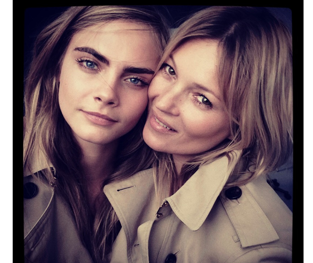 Burberry's new campaign stars are Cara Delevingne and Kate Moss
