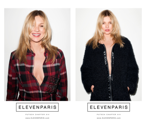 Kate looks sufficiently grungey as the new face of Eleven Paris for AW14