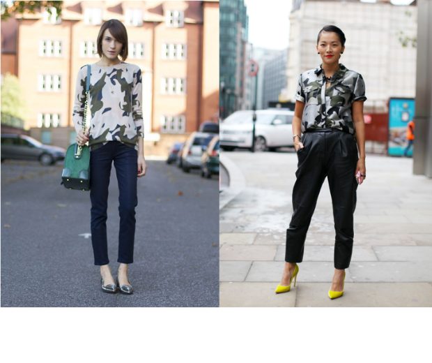 Ella Catliff is among the chic street stylers working camo for summer