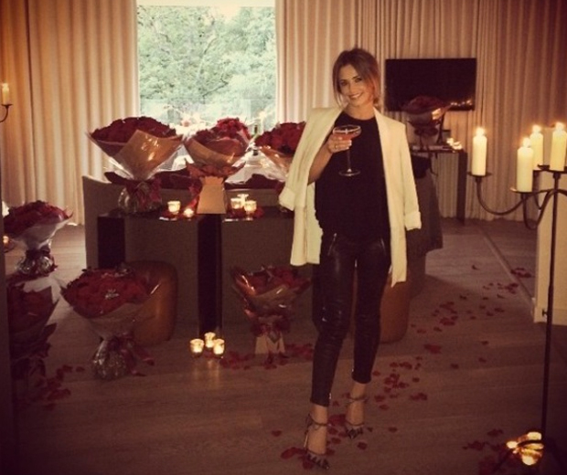 Cheryl celebrated her 31st birthday surrounded by red roses