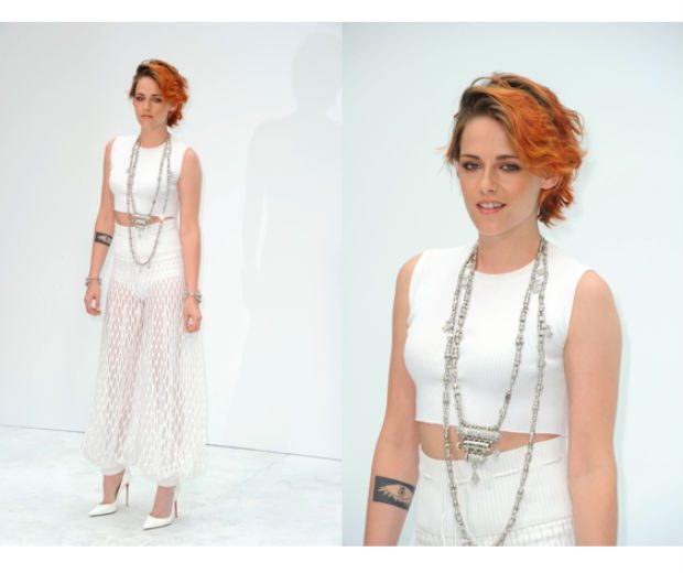 Kristen shows off her new orange cropped ’do