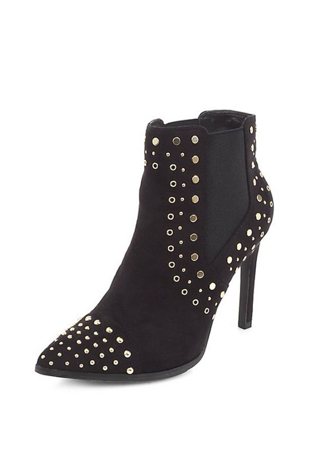New Look Black Studded Pointed Boots, £39.99