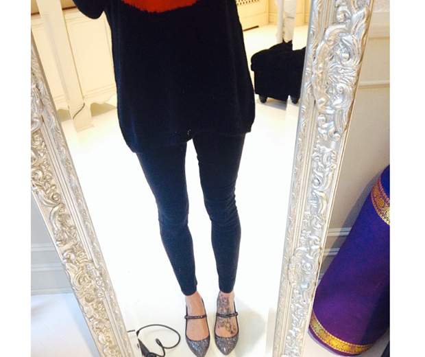 Fearne celebrates her 33rd birthday by donning super sparkly pumps to work