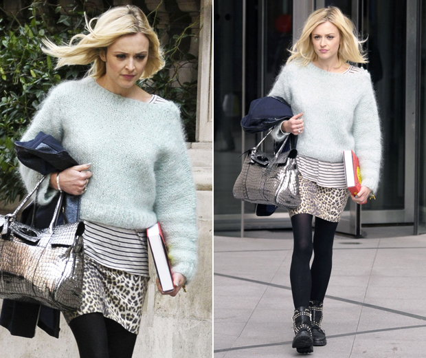 Fearne Cotton's fuzzy baby blue knit: Get the look...