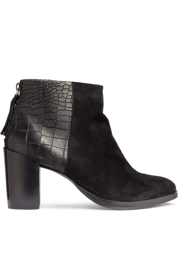 H&M Croc And Suede Ankle Boots, £49.99