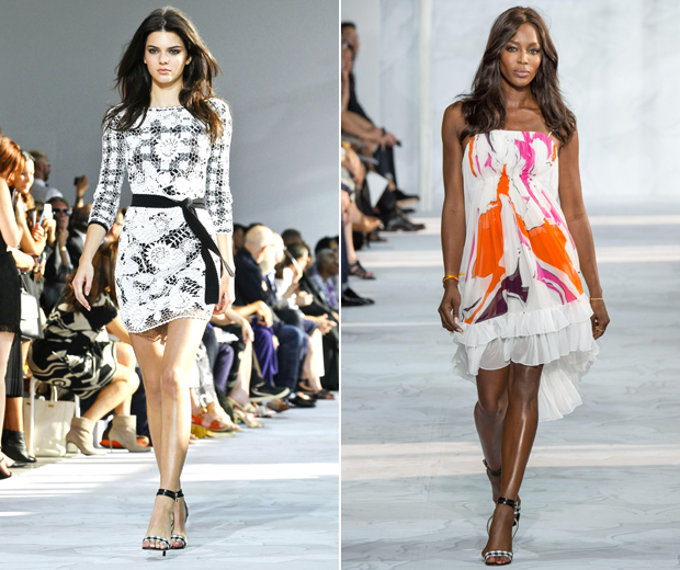 Kendall Jenner and Naomi Campbell walk for DVF in New York