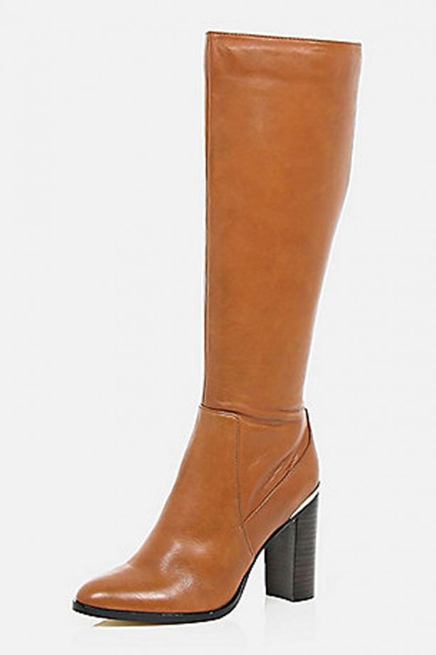 River Island Brown Leather Knee High Boots, £120
