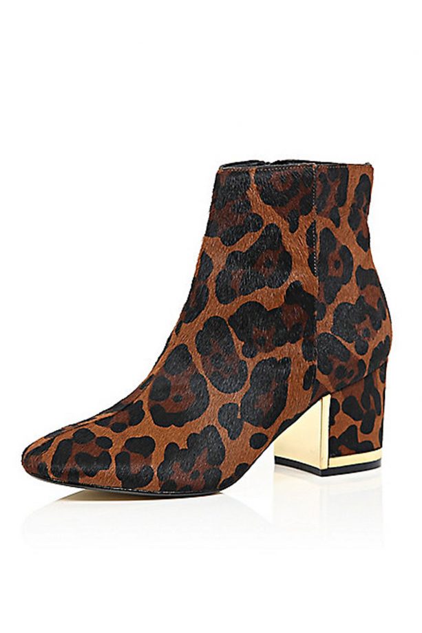 River Island Leopard Block Heel Boots, £65