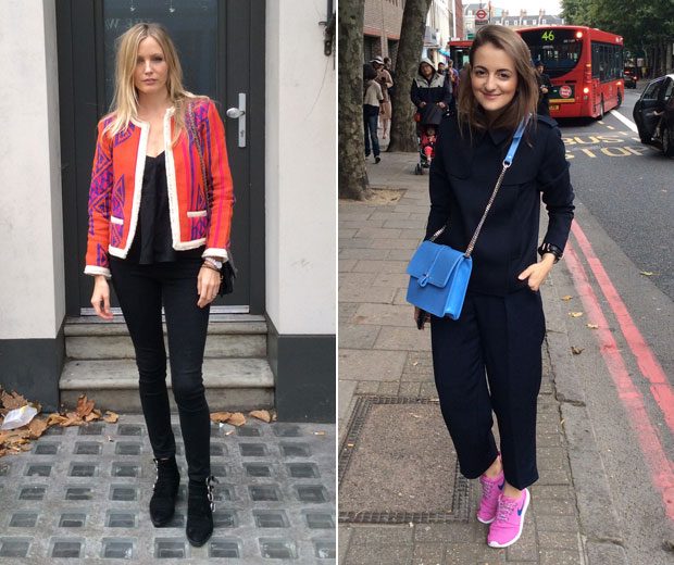Two of our favourite street style looks spotted today at London Fashion Week spring/summer 2015