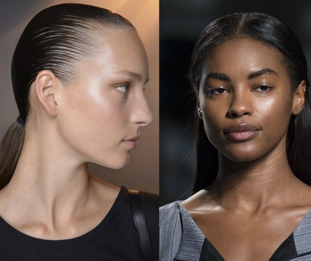 Wet-look hair is back thanks to NYFW