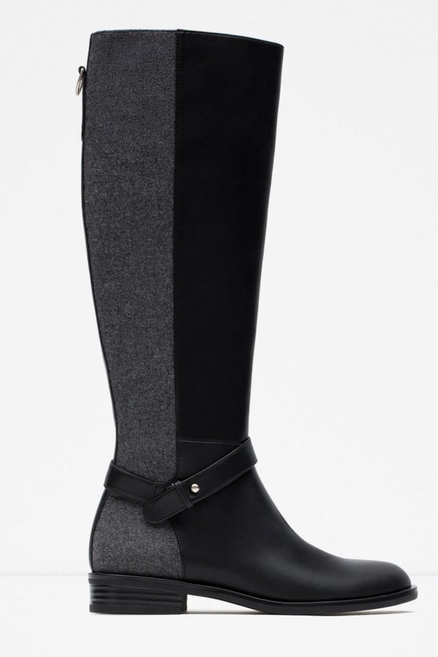 Zara Felt And Leather Knee High Boots, £39.99