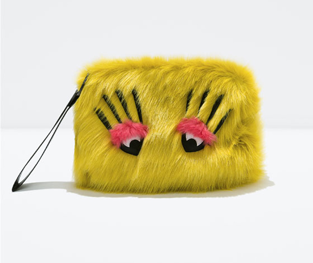 Zara's new furry monster clutch is too cute. Shop it now!