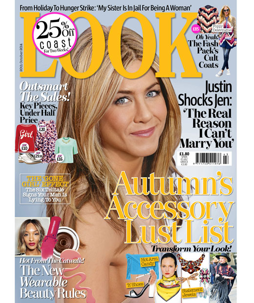 Don't miss the latest issue of LOOK featuring the real reason Justin Theroux won't marry Jennifer Aniston
