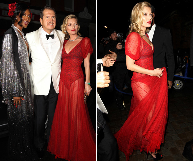Kate Moss does vintage glamour at Mario Testino's 60th birthday