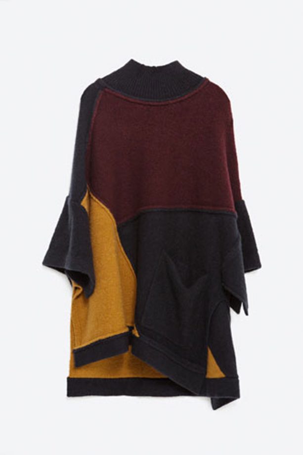 Zara Patchwork Poncho, £49.99