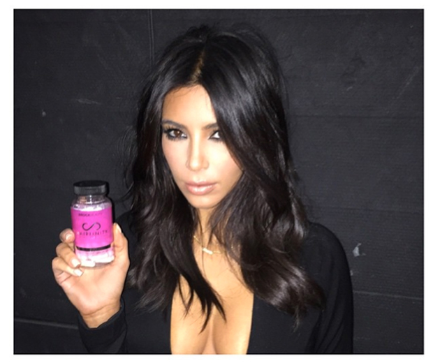 Kim uses Hairfinity Vitamins to keep her hair strong and healthy