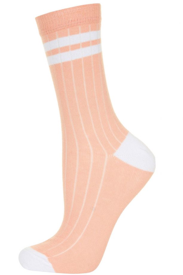 Topshop Peach Stripe Ankle Socks, £3.50