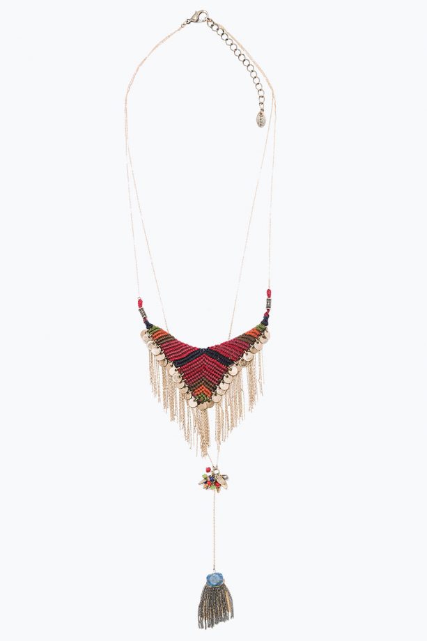 Zara Chain And Fabric Necklace, £19.99