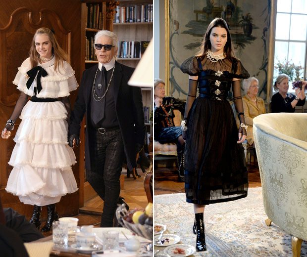 Cara in a dirndl- way more chic than the Sound of Music, we have to say