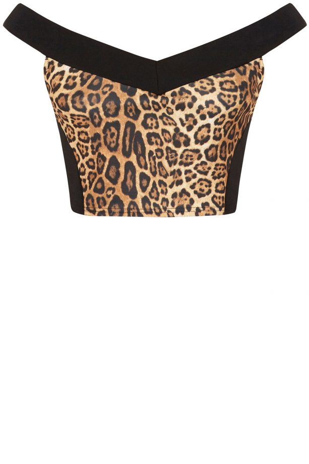 Miss Selfridge Animal Bardot Top, £20