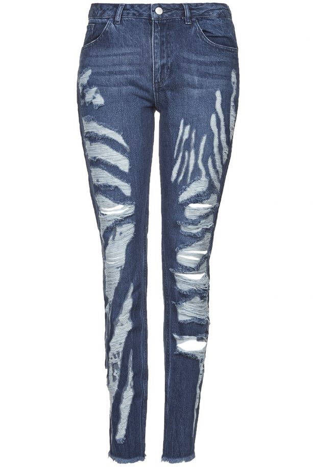 Topshop Animal Print Shredded Jeans, £45