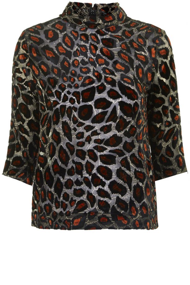 Topshop Leopard Print Roll Neck Top, £42