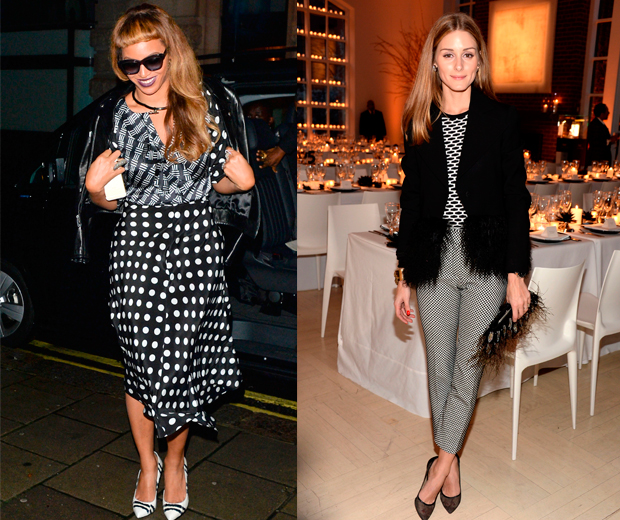 Beyonce and Olivia work the monochrome mash up