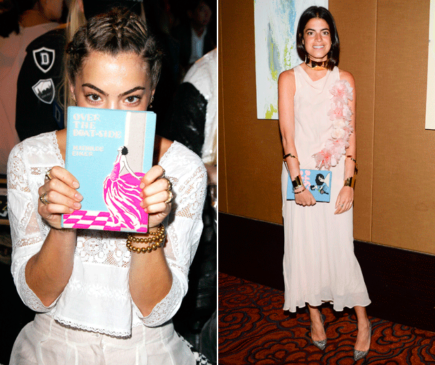 DJ Chelsea Leyland and blogger Leandra Medine carrying Olympia Le Tan's book clutches