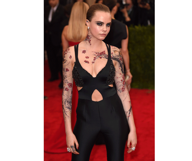 Cara Delevingne wows at the Meta Gala with her striking body art