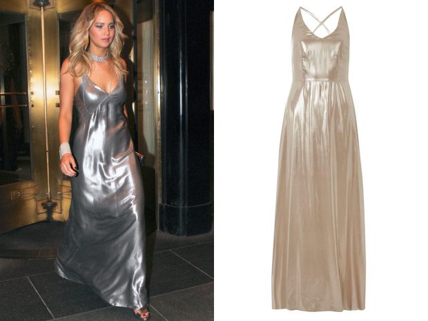 Dorothy Perkins' metallic maxi is the perfect tribute to J-Law's Galvan gown