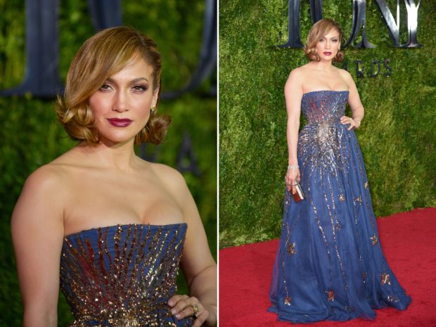Jennifer Lopez stuns in Valentino at the Tony Awards.