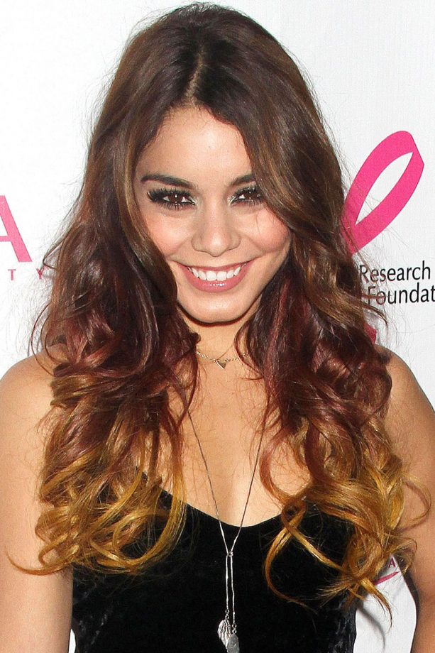 Vanessa Hudgens Does Dip Dye Curls At The 'Donate With A Kiss' Campaign, 2013