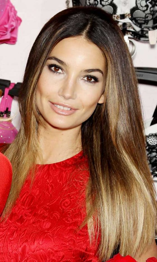 Lily Aldridge's Hair Is Not Only Ombre But Insanely Glossy, 2013