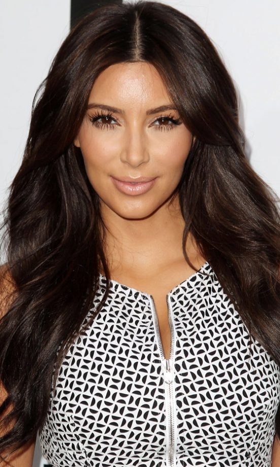 Long Haircut: Kim Kardashian's Hair Looks Amazing With Its Super Volume And Flicked Back Fringe, 2012
