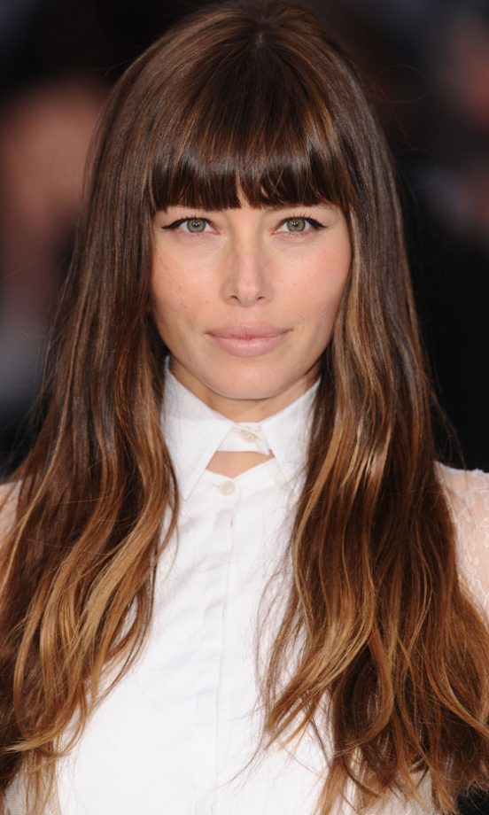 Long Haircut: Jessica Biel's Trademark Blunt fringe Looks Incredible With Her Long Tresses, 2012