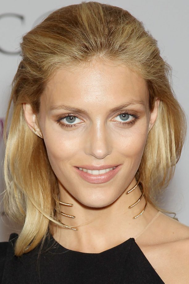 Anja Rubik Wears Sophisticated Swept Back 'Do For Then CFDA Fashion Awards, 2014
