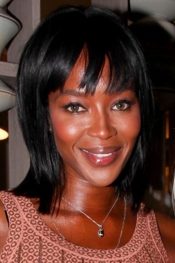 Naomi Campbell Opts For A Fringed Bob At The 'It Girls Of W Magazine' Celebration, 2014