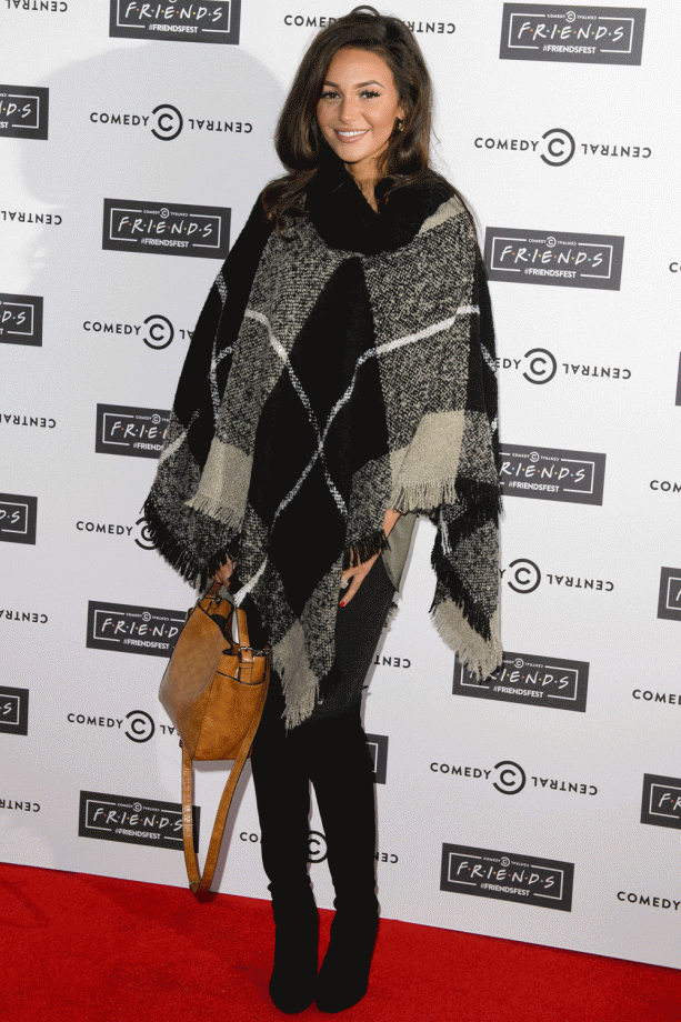 Michelle Keegan Keeps Cosy In Her Lipsy Loves Michelle Poncho At London's FriendsFest, 2015