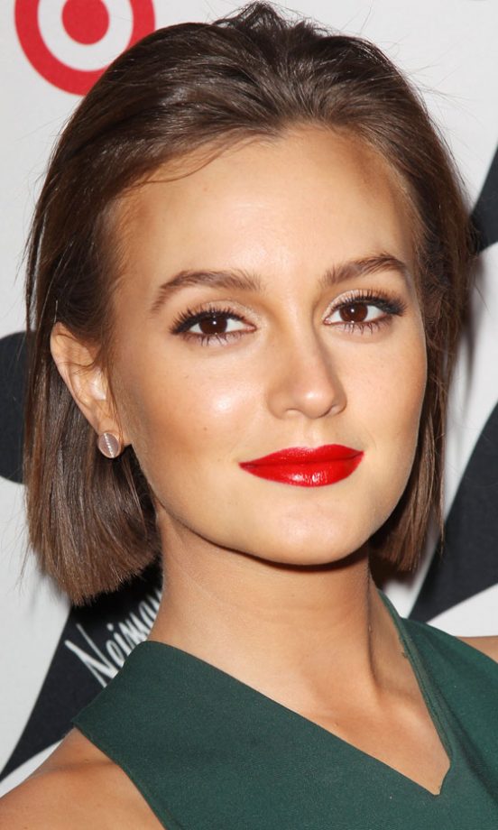 Leighton Meester's Short Hairstyle At A Target Shopping Event, 2013