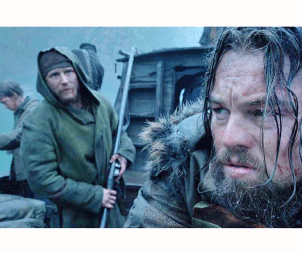 Tom Hardy and Leonardo DiCaprio star in The Revenant, out January 2015