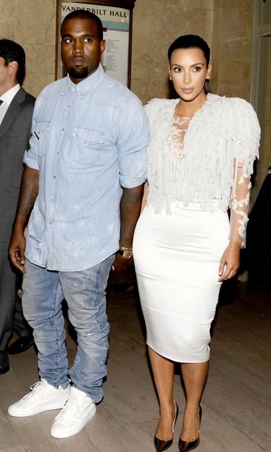 Kim Kardashian With Kanye West At The Marchesa SS13 Show At New York Fashion Week, 2012