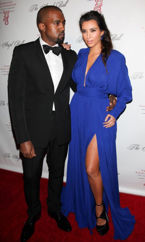 Kim Kardashian And Kanye West At The Angel Ball In New York, 2012