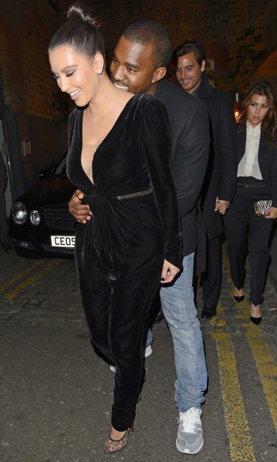 Kim Kardashian And Boyfriend Kanye West Out In London, 2012