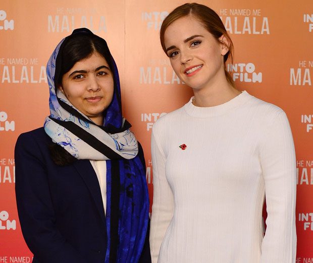 Malala with Emma Watson, who she says helped her identify as a feminist