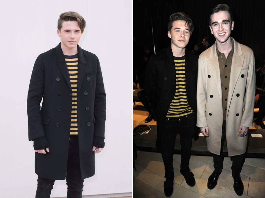 Brooklyn Beckham made a solo appearance at the Burberry show, posing alongside fellow A-list offspring Gabriel Kane Day Lewis