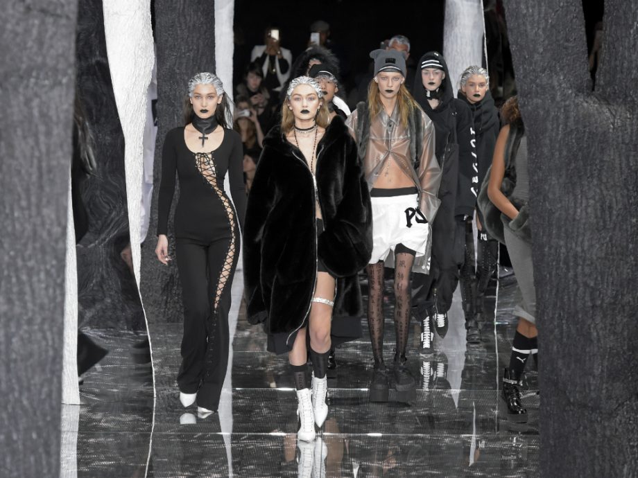 Rihanna's model army was led by Gigi and Bella Hadid