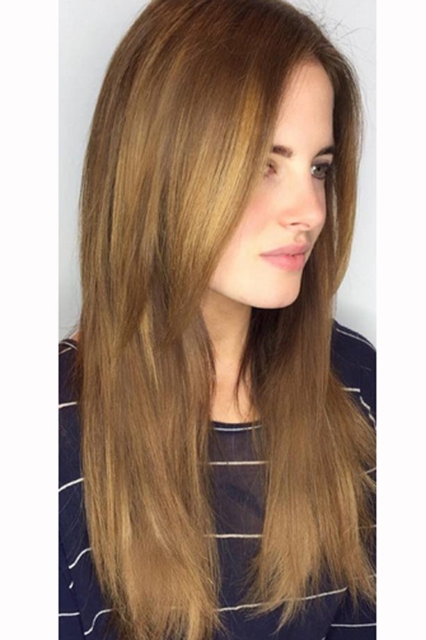 Binky Felstead Gets Fresh Hair Extensions With Caramel Highlights, 2016