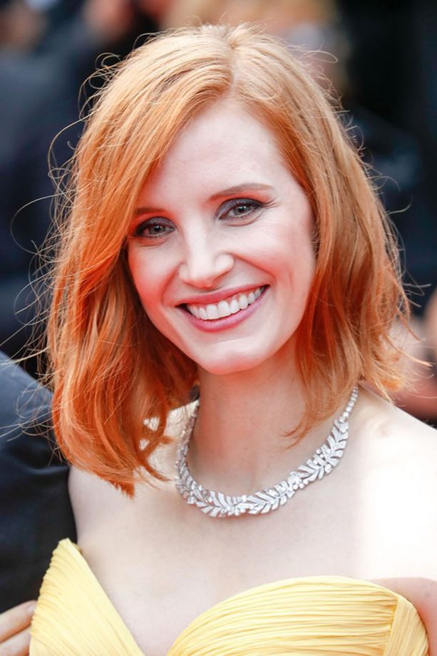 Jessica Chastain's Volcanic Red Wavy Cut At Cannes Film Festival, 2016