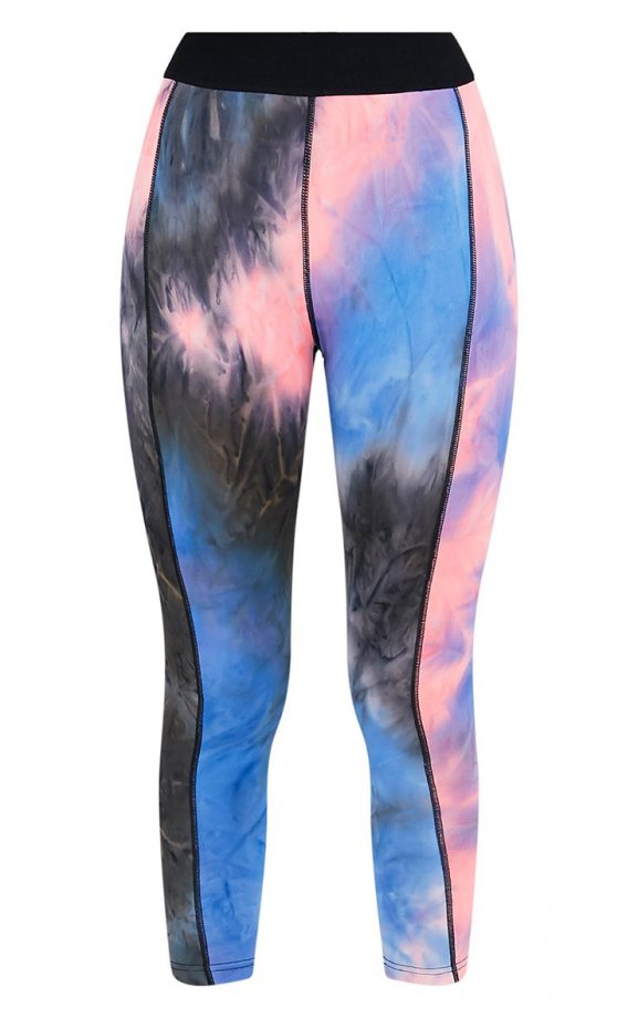 Kacy Blue Tie Dye Gym Leggings, £15, prettylittlething.com