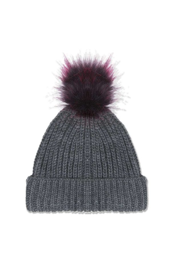 Grey Knit With Purple bobble, £14, Topshop